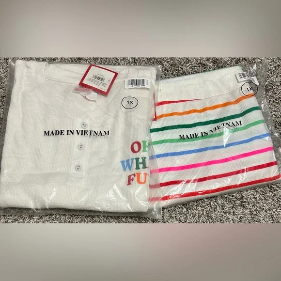 Wondershop 2 pc Thermal Top & Striped Pajama Pant - Picture 2 of 6